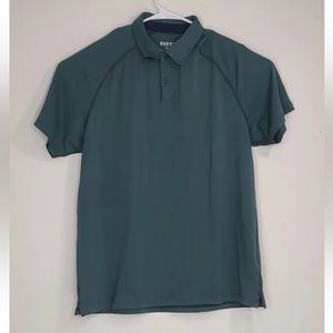 Rhone Mens Delta Pique Green Golf Tennis Polo Shirt Short Sleeve Size L